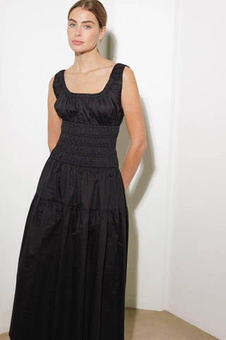 LOVELIEST LOOKS BLACK WOVEN MIDI DRESS - Glamourous Grace