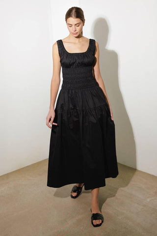 LOVELIEST LOOKS BLACK WOVEN MIDI DRESS - Glamourous Grace