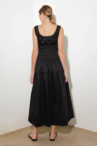 LOVELIEST LOOKS BLACK WOVEN MIDI DRESS - Glamourous Grace