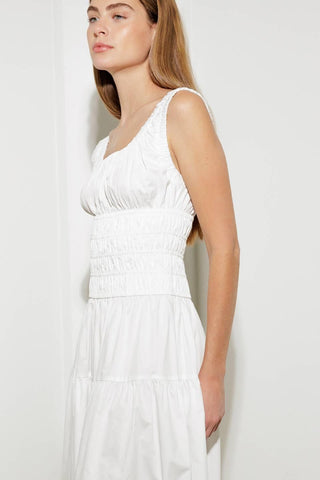 LOVELIEST LOOKS WHITE WOVEN MIDI DRESS - Glamourous Grace