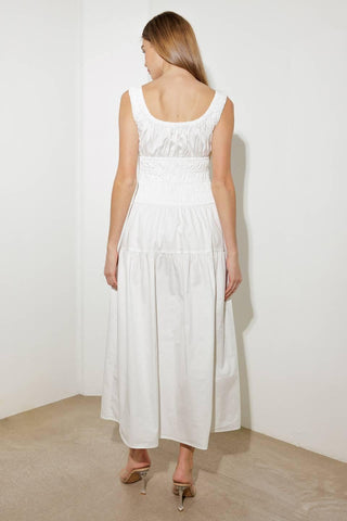 LOVELIEST LOOKS WHITE WOVEN MIDI DRESS - Glamourous Grace