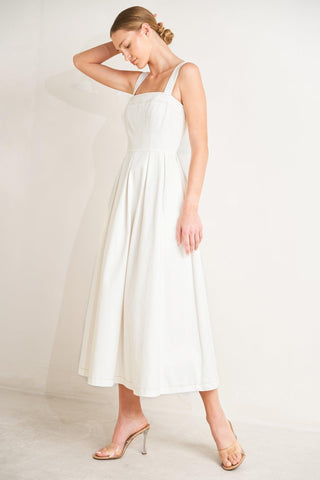 SERENE CHARM WOVEN MIDI DRESS - Glamourous Grace