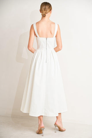 SERENE CHARM WOVEN MIDI DRESS - Glamourous Grace