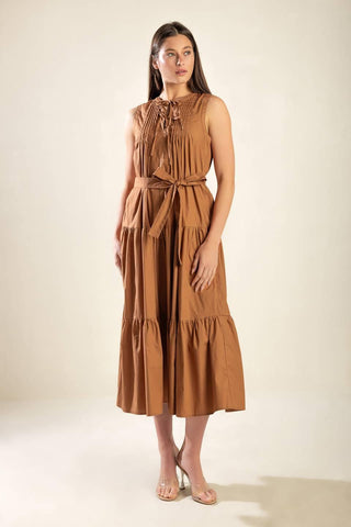 EVERYTHING I WANT WOVEN MIDI DRESS - Glamourous Grace