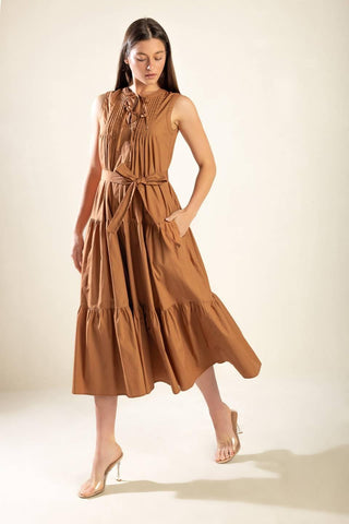EVERYTHING I WANT WOVEN MIDI DRESS - Glamourous Grace