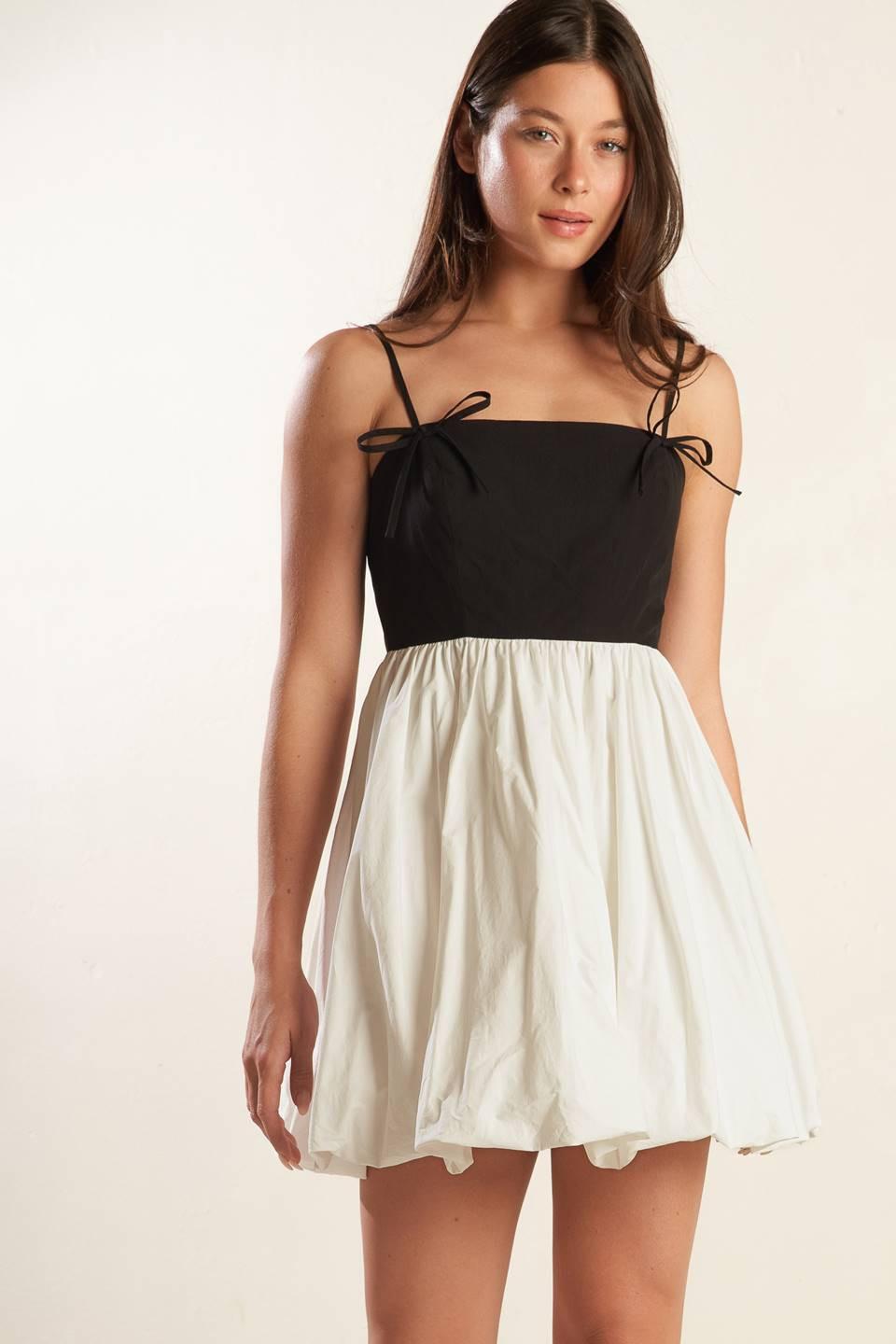 PATIO SENSETS WOVEN COMBINATION MINI DRESS - Glamourous Grace