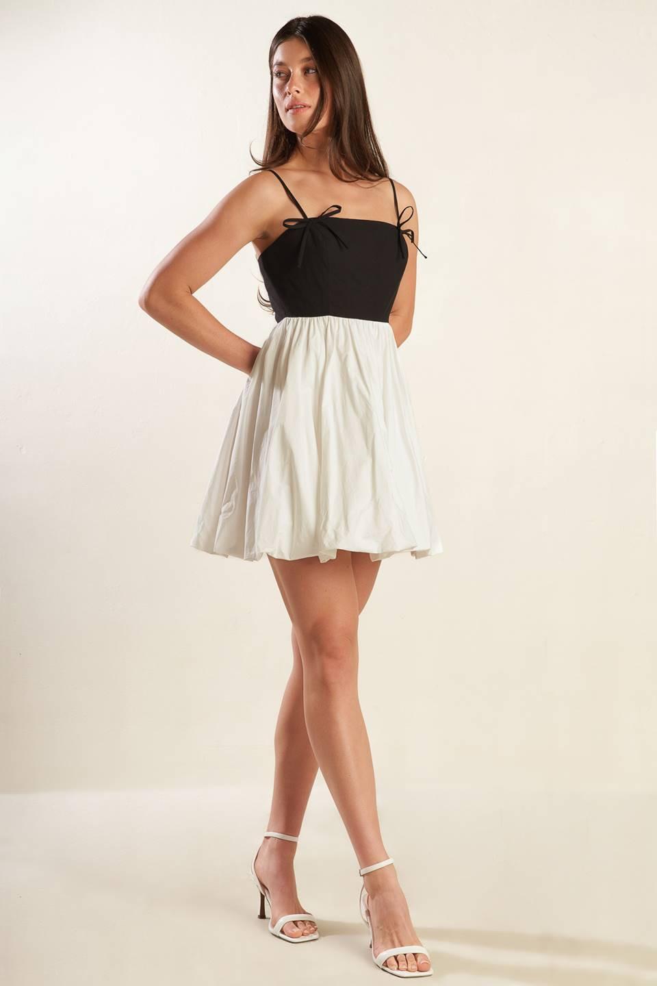 PATIO SENSETS WOVEN COMBINATION MINI DRESS - Glamourous Grace