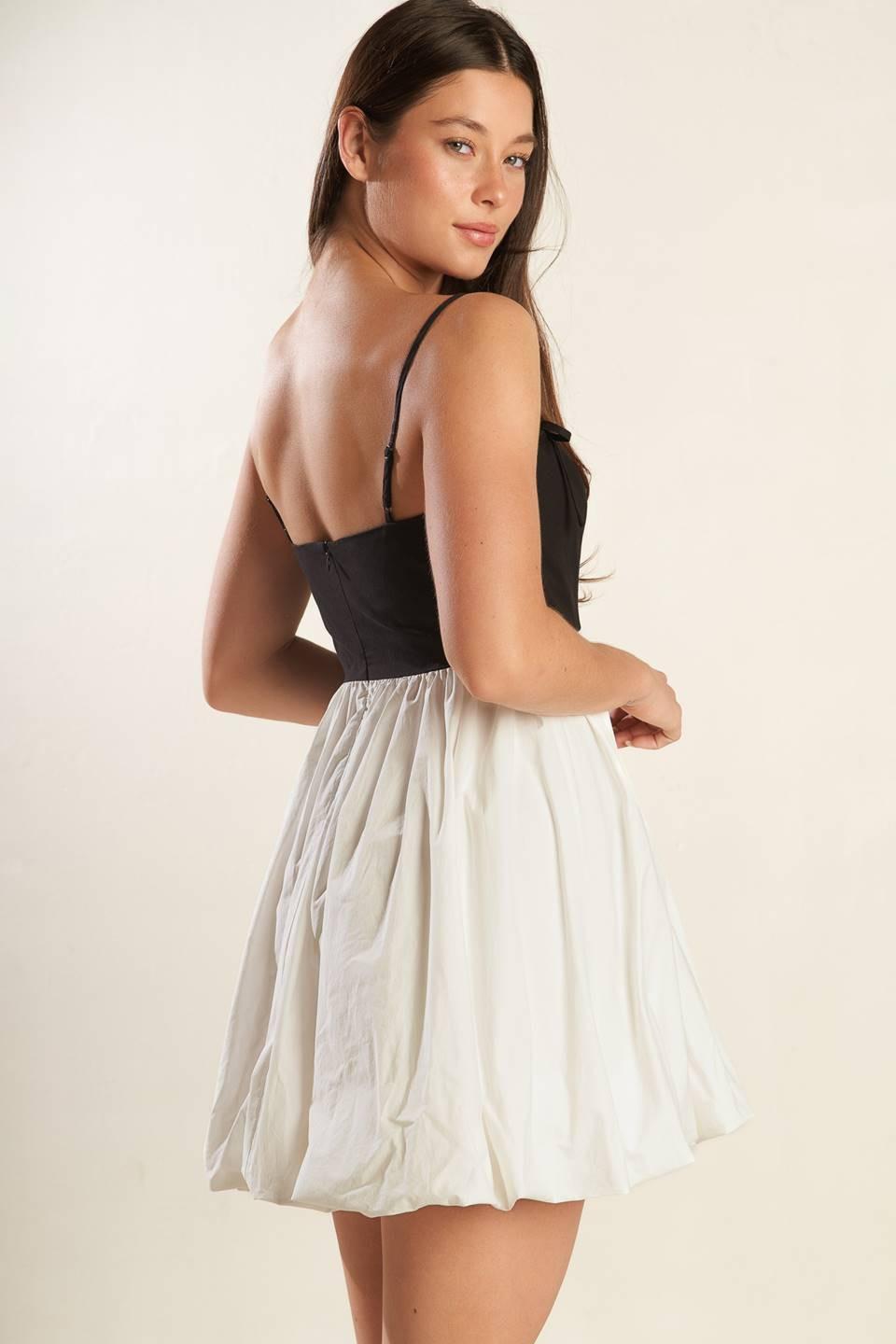 PATIO SENSETS WOVEN COMBINATION MINI DRESS - Glamourous Grace