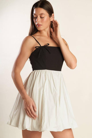 PATIO SENSETS WOVEN COMBINATION MINI DRESS - Glamourous Grace