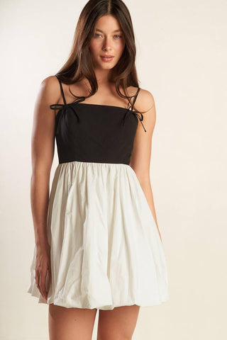 PATIO SENSETS WOVEN COMBINATION MINI DRESS - Glamourous Grace