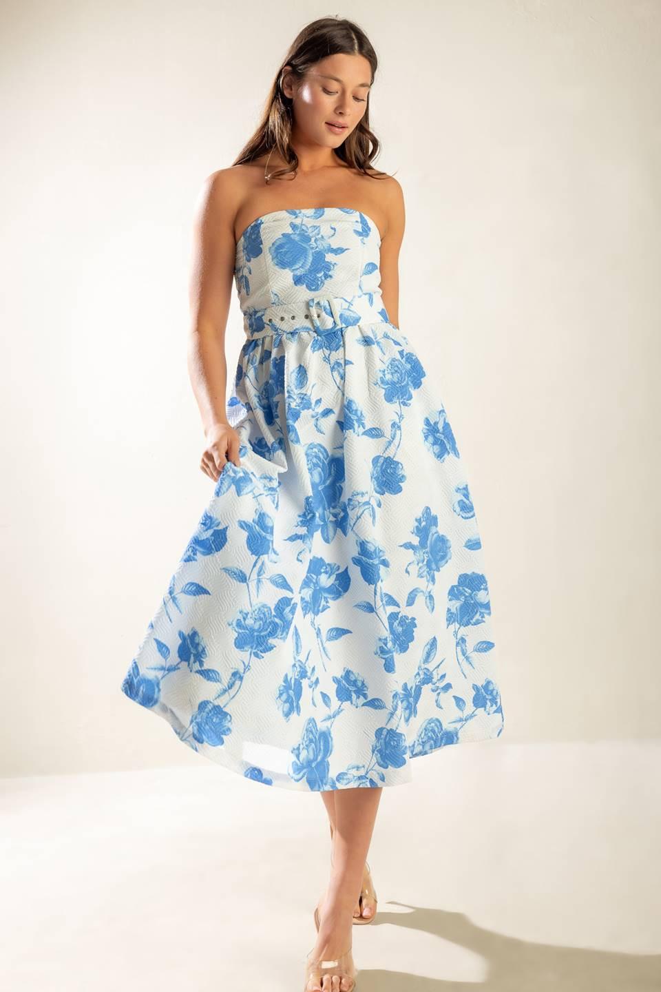 HONESTLY LOVE WOVEN MIDI DRESS - Glamourous Grace