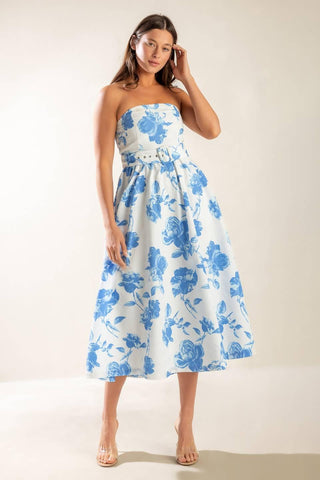 HONESTLY LOVE WOVEN MIDI DRESS - Glamourous Grace