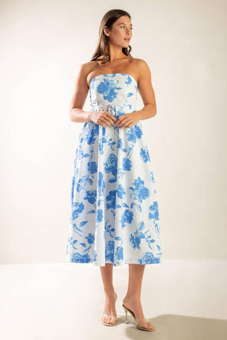 HONESTLY LOVE WOVEN MIDI DRESS - Glamourous Grace