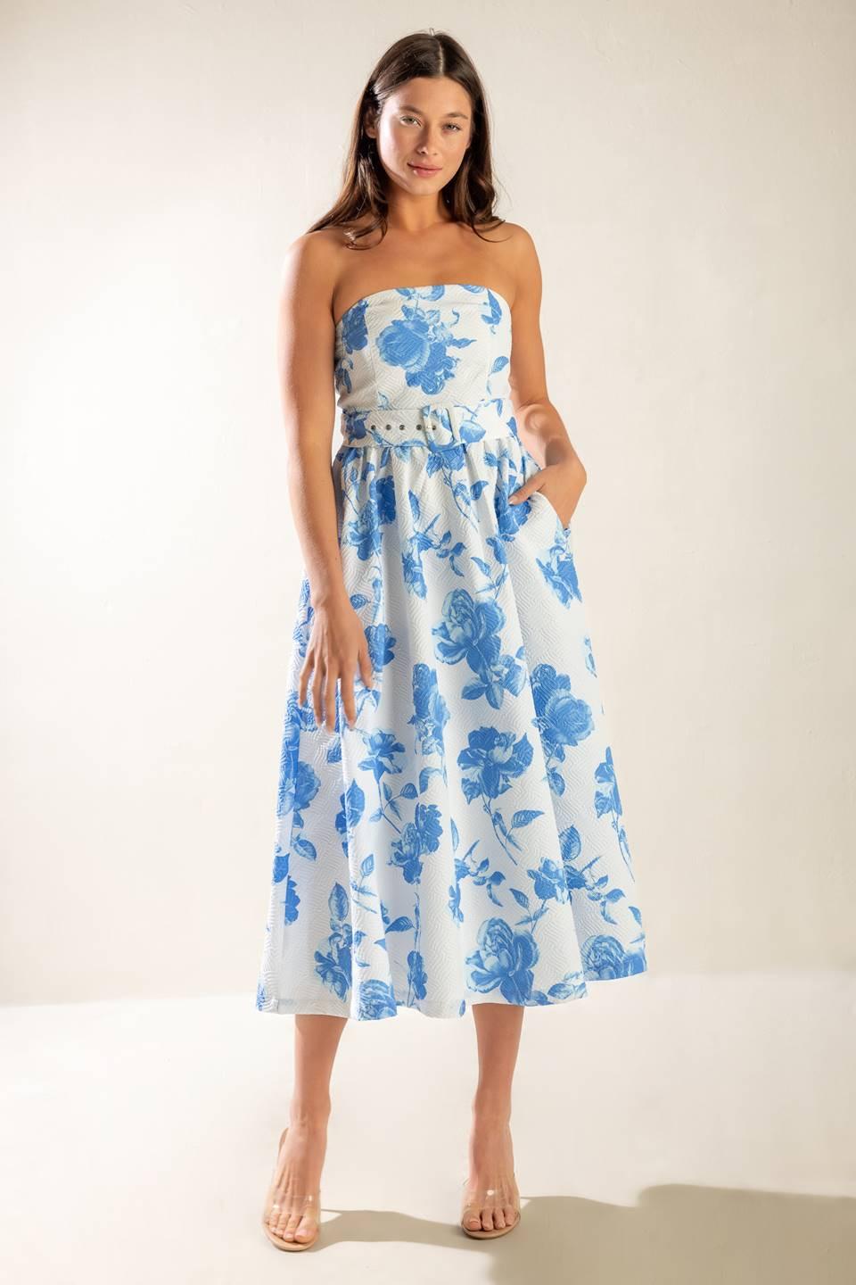 HONESTLY LOVE WOVEN MIDI DRESS - Glamourous Grace