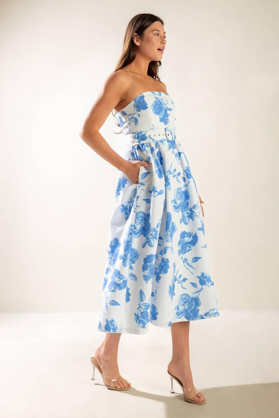 HONESTLY LOVE WOVEN MIDI DRESS - Glamourous Grace