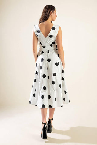 ECHOING FJORD WOVEN MIDI DRESS - Glamourous Grace