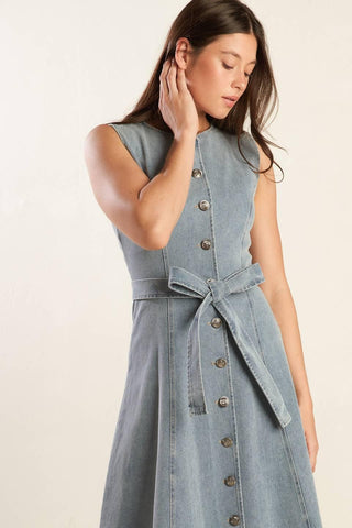 NAUTICAL & NICE DENIM MIDI DRESS - Glamourous Grace