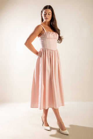 EASILY LOVED WOVEN MIDI DRESS - Glamourous Grace
