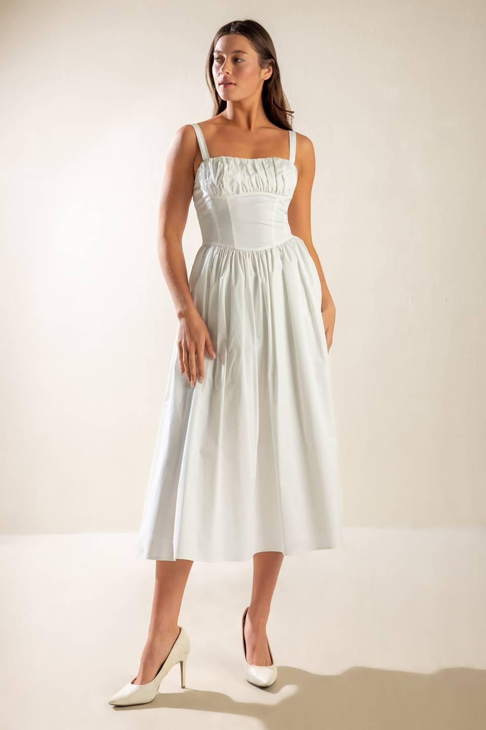 EASILY LOVED WOVEN MIDI DRESS - Glamourous Grace