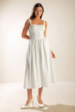 EASILY LOVED WOVEN MIDI DRESS - Glamourous Grace