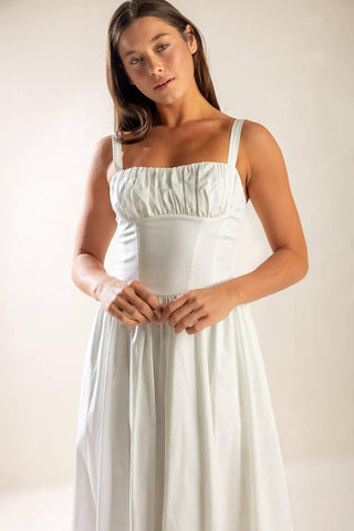 EASILY LOVED WOVEN MIDI DRESS - Glamourous Grace