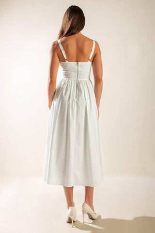 EASILY LOVED WOVEN MIDI DRESS - Glamourous Grace