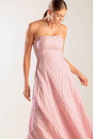 Light pink woven midi dress by Flying Tomato, stylish and comfortable for casual or semi-formal occasions.