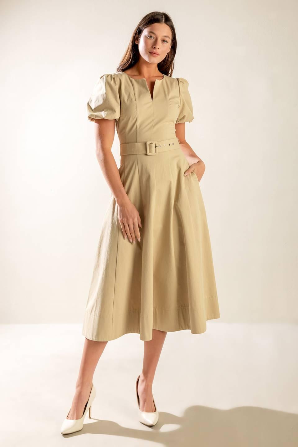 SUNLIT SOIREE WOVEN MIDI DRESS - Glamourous Grace