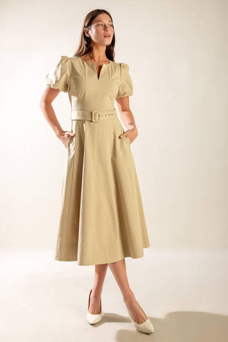 SUNLIT SOIREE WOVEN MIDI DRESS - Glamourous Grace