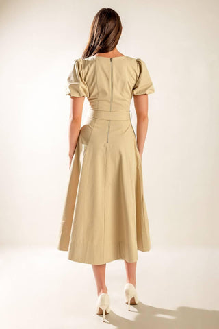 SUNLIT SOIREE WOVEN MIDI DRESS - Glamourous Grace