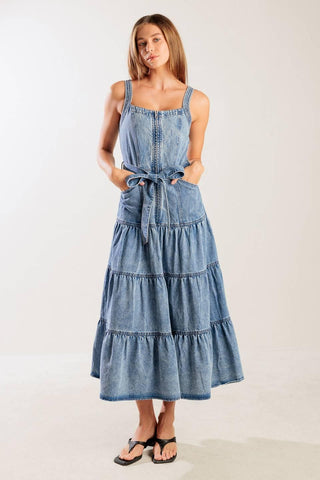 SUNSHINE STATE OF MIND INDIGO DENIM DRESS - Glamourous Grace