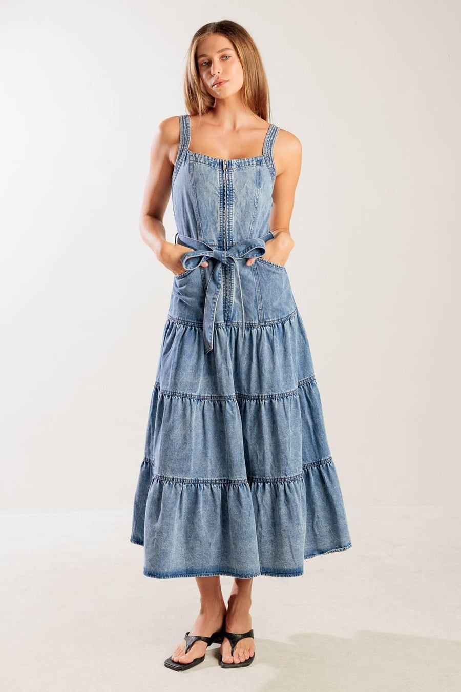 SUNSHINE STATE OF MIND INDIGO DENIM DRESS - Glamourous Grace
