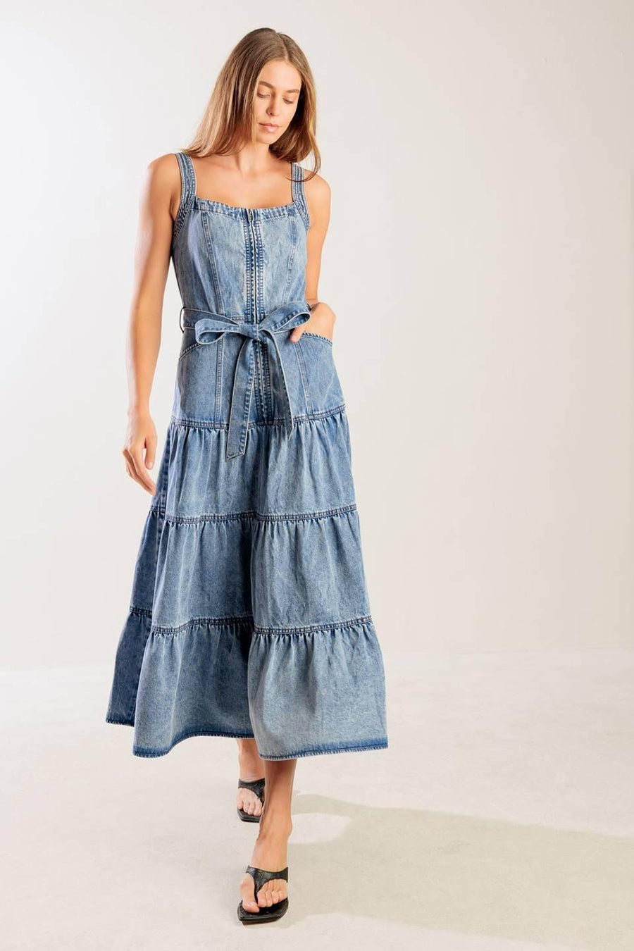 SUNSHINE STATE OF MIND INDIGO DENIM DRESS - Glamourous Grace