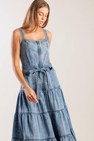 SUNSHINE STATE OF MIND INDIGO DENIM DRESS - Glamourous Grace