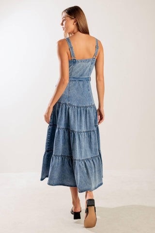 SUNSHINE STATE OF MIND INDIGO DENIM DRESS - Glamourous Grace