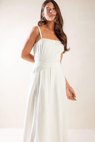 LET'S GO FOR A WALK WOVEN MIDI DRESS - Glamourous Grace