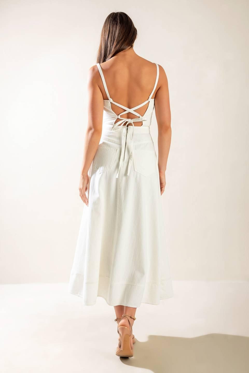 LET'S GO FOR A WALK WOVEN MIDI DRESS - Glamourous Grace