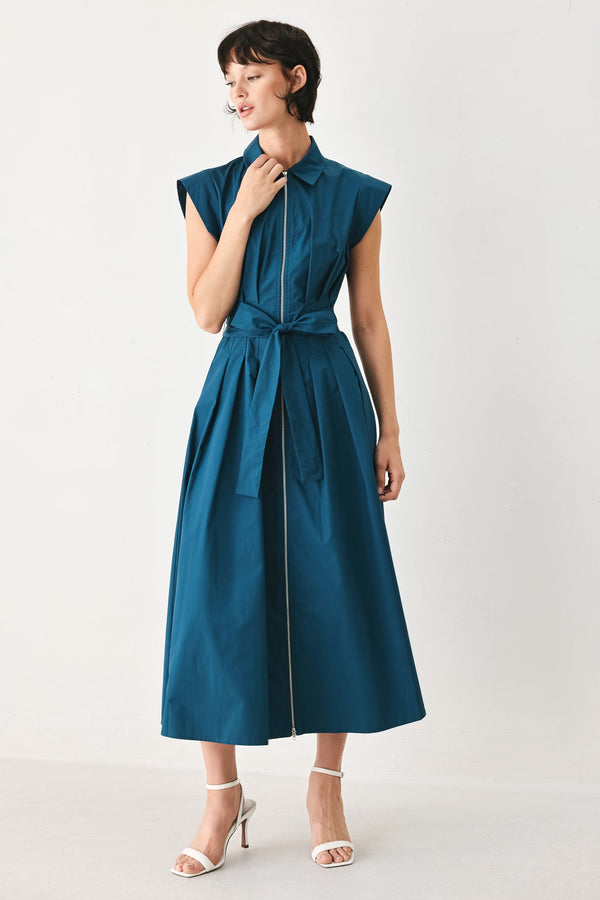BLUE SERENITY WOVEN MIDI DRESS - Glamourous Grace