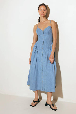 BLUEBELL BREEZE LIGHTWEIGHT DENIM MIDI DRESS - Glamourous Grace