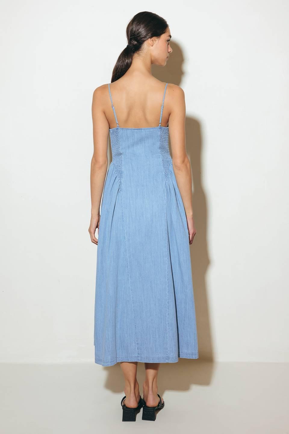 BLUEBELL BREEZE LIGHTWEIGHT DENIM MIDI DRESS - Glamourous Grace