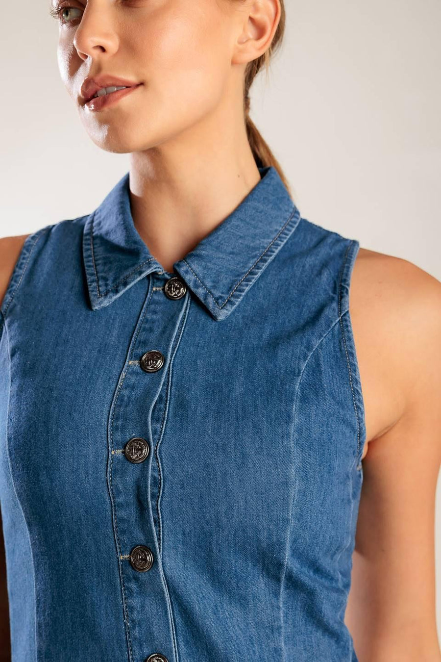 WHERE I WANT TO BE DENIM MINI DRESS - Glamourous Grace