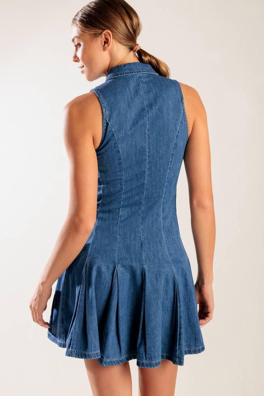WHERE I WANT TO BE DENIM MINI DRESS - Glamourous Grace