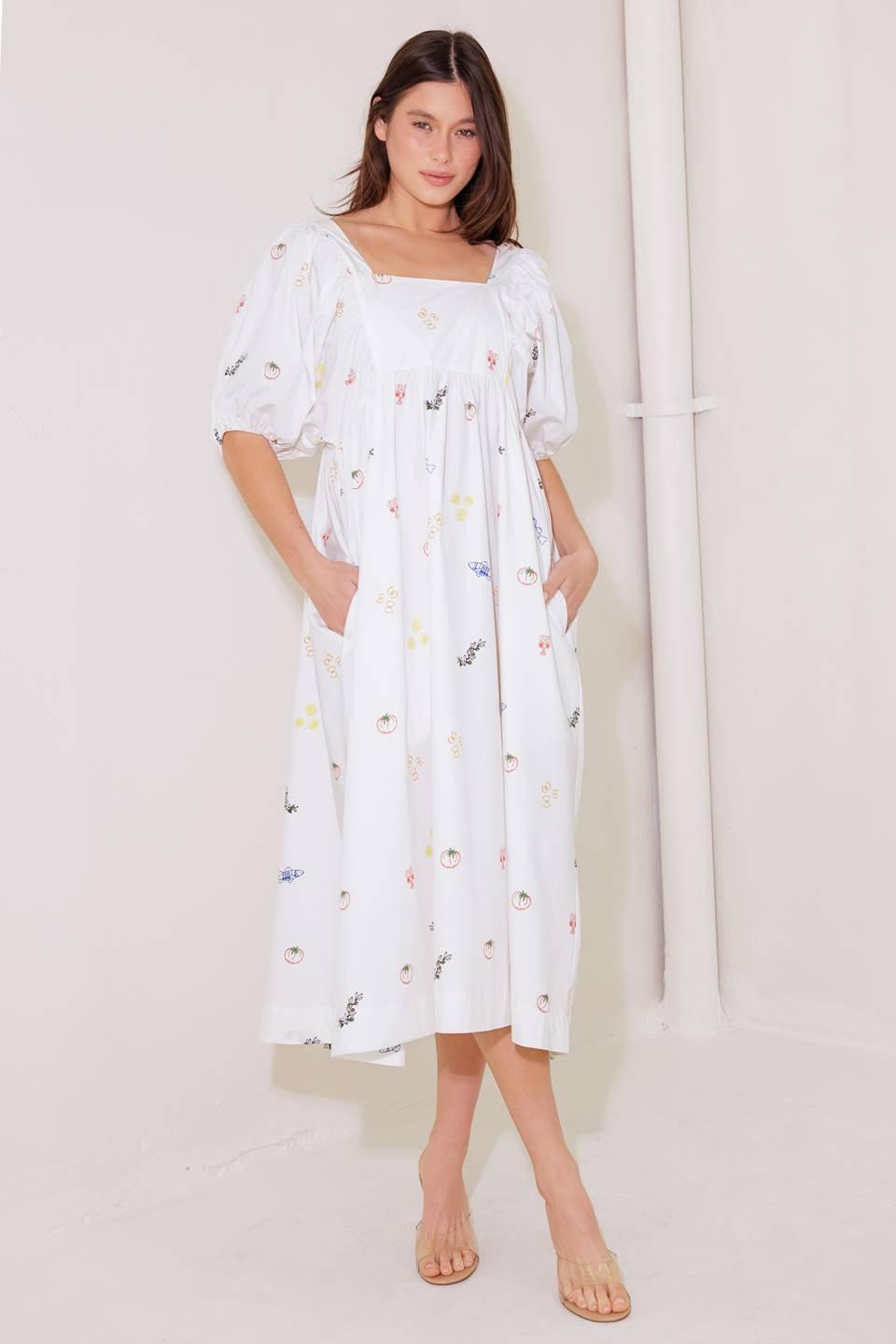 THE WORLD IS YOURS WOVEN MIDI DRESS - Glamourous Grace