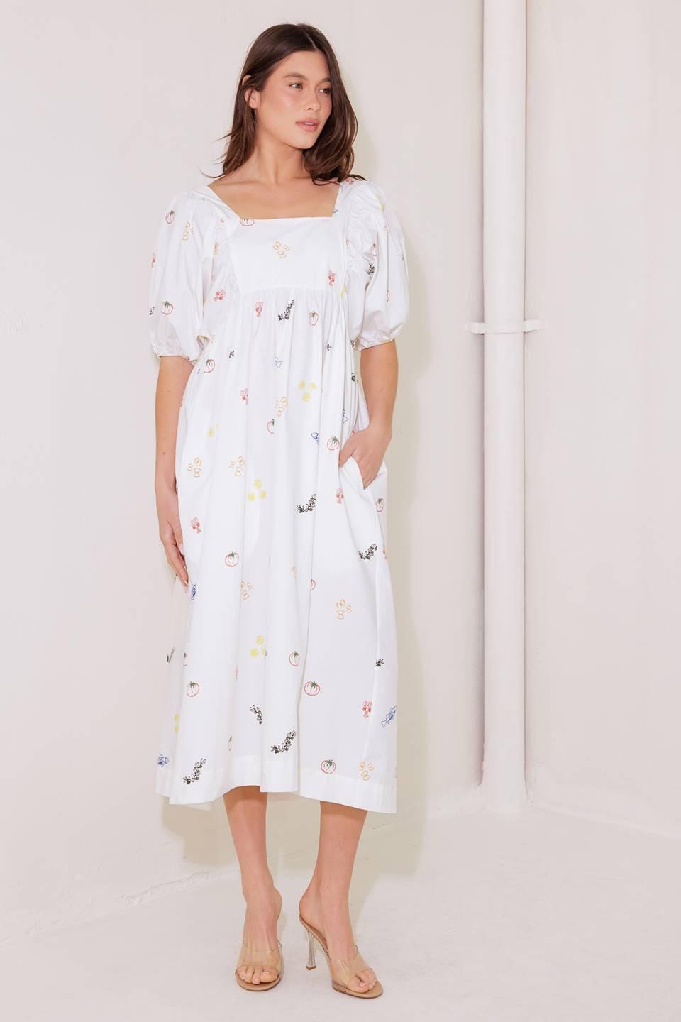 THE WORLD IS YOURS WOVEN MIDI DRESS - Glamourous Grace
