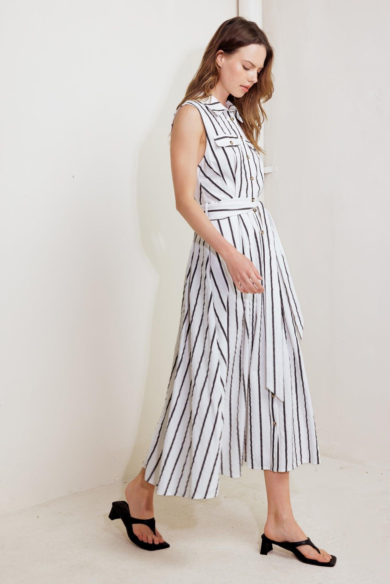HUGS & VANILLA CLOUDS WOVEN MIDI DRESS - Glamourous Grace