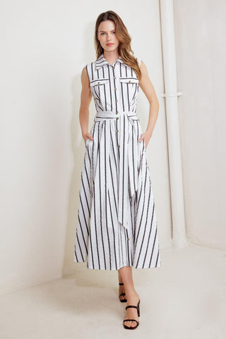 HUGS & VANILLA CLOUDS WOVEN MIDI DRESS - Glamourous Grace