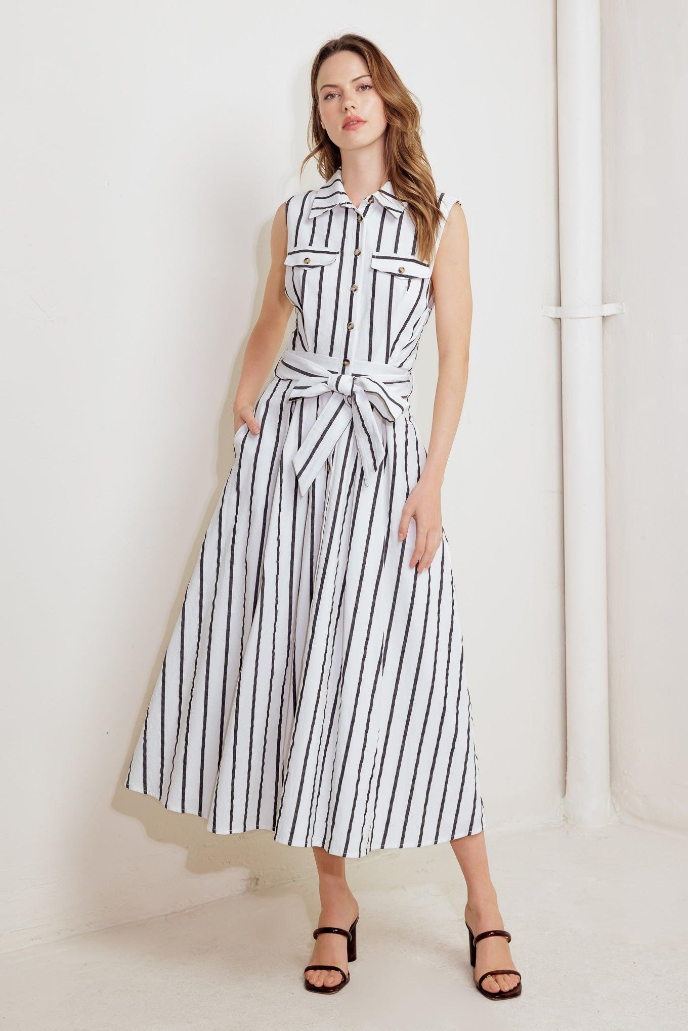 HUGS & VANILLA CLOUDS WOVEN MIDI DRESS - Glamourous Grace