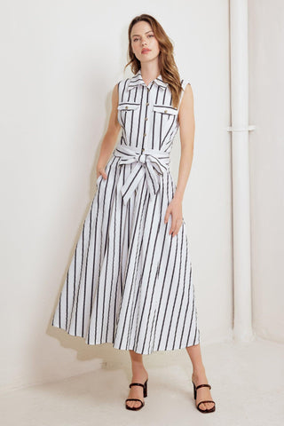 HUGS & VANILLA CLOUDS WOVEN MIDI DRESS - Glamourous Grace