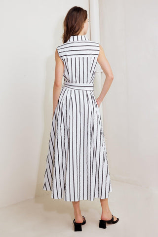 HUGS & VANILLA CLOUDS WOVEN MIDI DRESS - Glamourous Grace