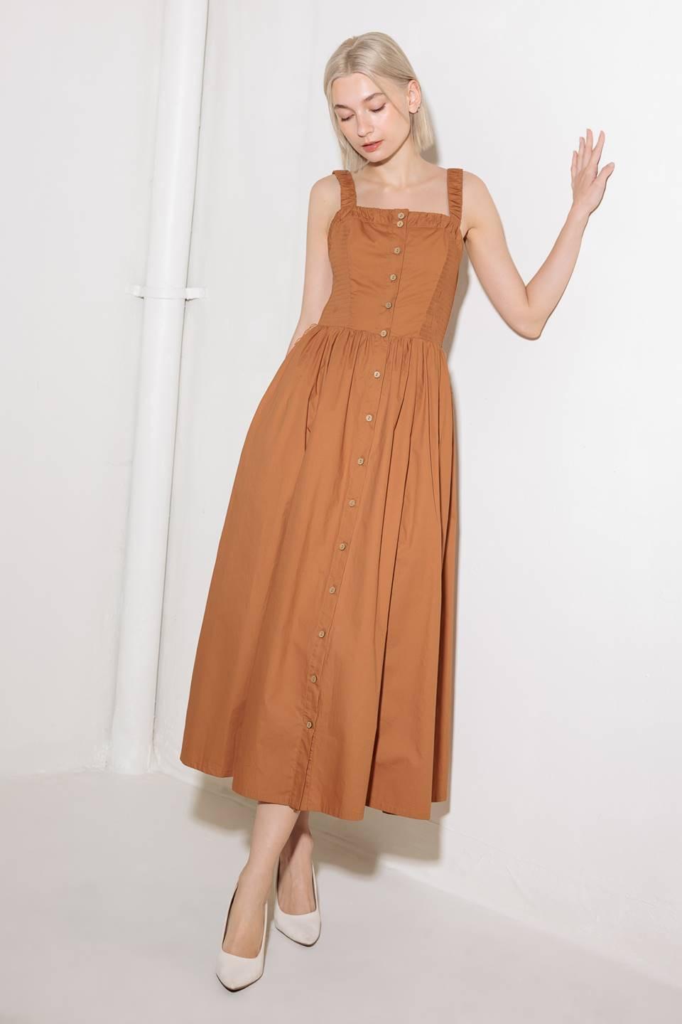 SOAK IN THE SUNSET WOVEN MIDI DRESS - Glamourous Grace